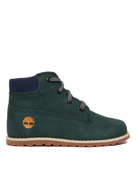 Nėriniuotos auliniai batai Timberland su raišteliais žalia