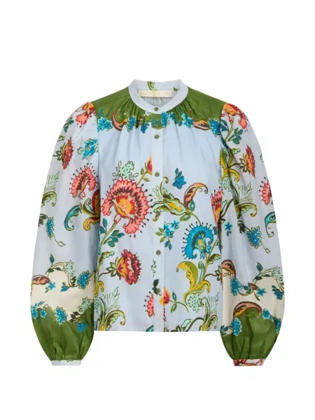 Bluzka Marie Oliver w kwiatki z nadrukiem niebieska