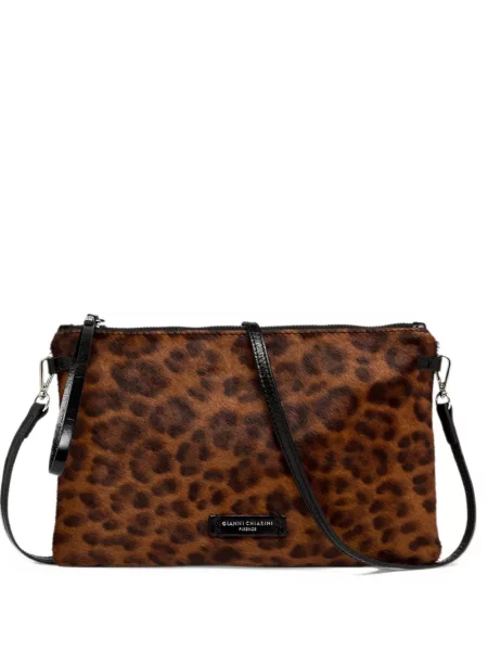 Leopardí crossbody kabelka Gianni Chiarini s potiskem hnědá
