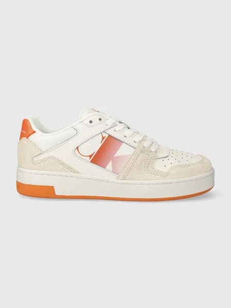 Маратонки Calvin Klein Jeans BASKET CUPSOLE LACE MIX NBS SAT бяло