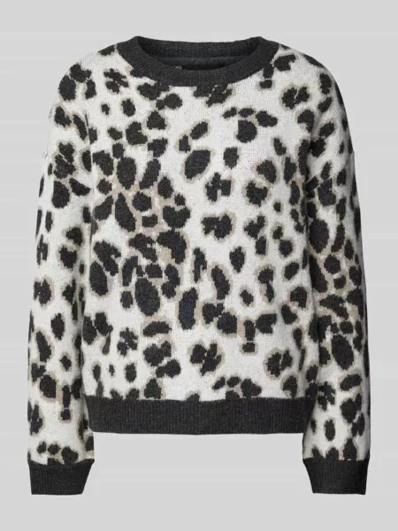 Sweter z dzianiny o kroju regular fit z dodatkiem wełny model NANA' Pieces biały
