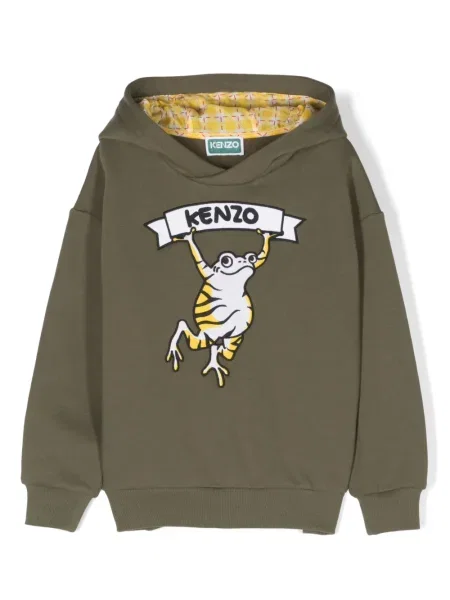 Bluza z kapturem dziecięca Kenzo zielona