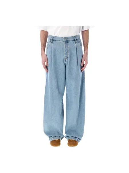 Spodnie Dries Van Noten niebieskie