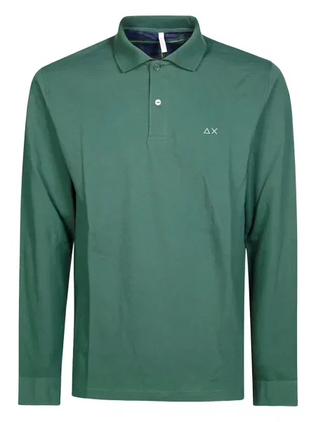 Tricou polo Sun68 cu broderie verde