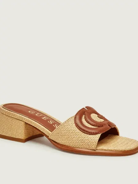 Pantofi Guess cu toc gros bej