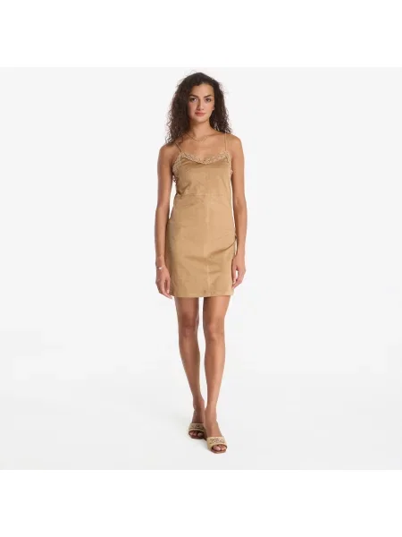 Φόρεμα GUESS Flaminia Faux Suede Mini Dress Safari Tan/ Multi XS καφέ