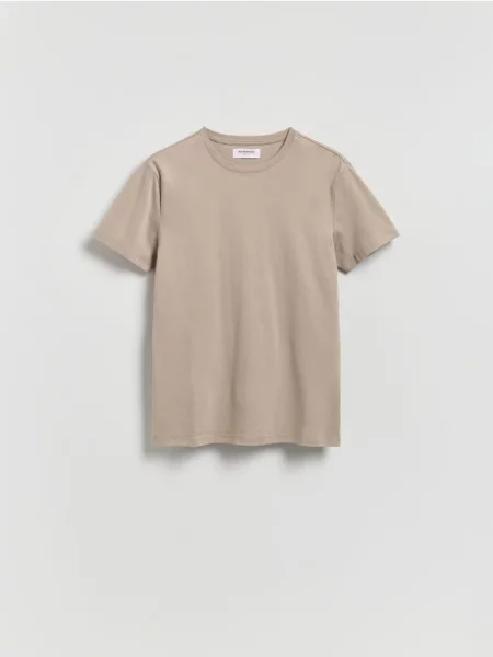 Reserved Tricou slim din pima bej