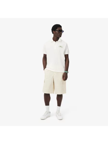 Lacoste Koszulka Polo O Klasycznym Kroju Z Graficznym Brandingiem biały