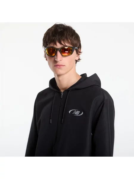 Яке New Balance Trackside Woven Jacket Black/ Slate Grey XL черно