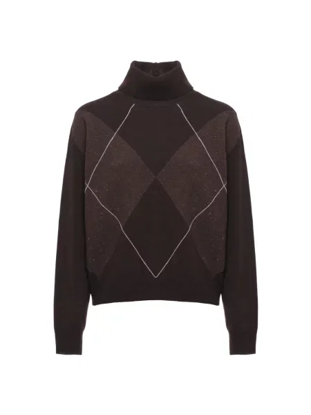 Sweter Peserico z kaszmiru brązowy