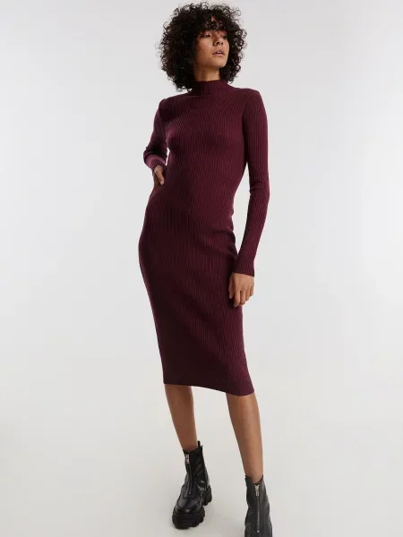EDITED Rochie tricotat Hada burgundy roșu