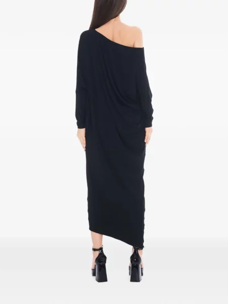 Rochie maxi Tessitura Body Couture asimetrică drapată negru