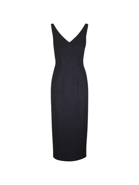 Sukienka bez rękawów Adam Lippes bez rękawów z dekoltem w serek czarna