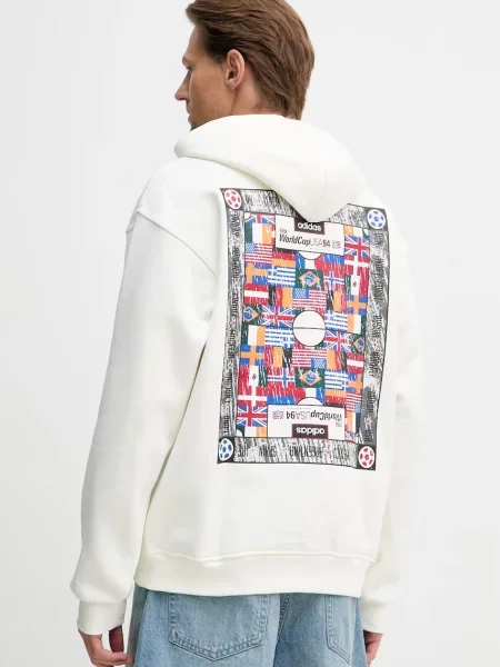 Adidas Originals bluza z kapturem beżowa