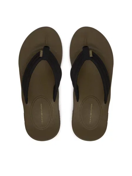 Tommy Hilfiger Japonke Molded Hilfiger Lth Beach Sandal črna
