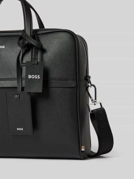 Torba na laptopa Boss skórzana czarna