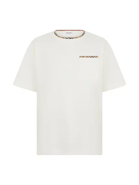 Koszulka Burberry w kratę biała