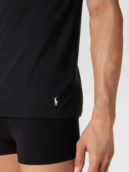 T-shirt z wyhaftowanym logo w zestawie 3 szt. Polo Ralph Lauren czarna