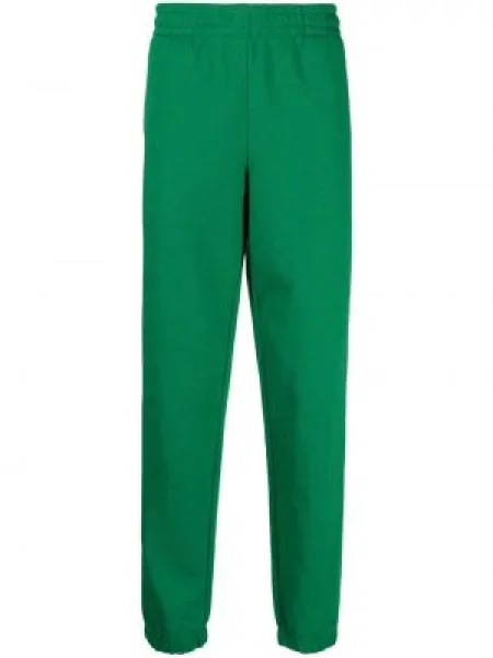 Pantaloni Lacoste cu aplicații alergare verde