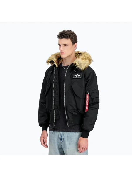 ALPHA INDUSTRIES Zimná bunda čierna biela