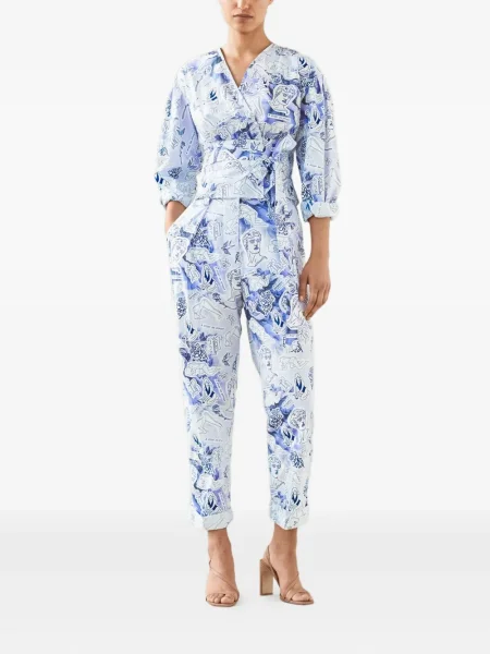 Pantaloni Baum Und Pferdgarten cu imagine cu imprimeu geometric violet