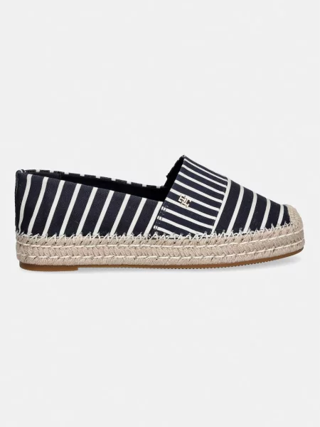 Tommy Hilfiger espadrile TH PLATFORM ESPADRILLE STRIPES modra