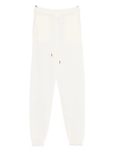 Pantaloni Gotha din cașmir alb