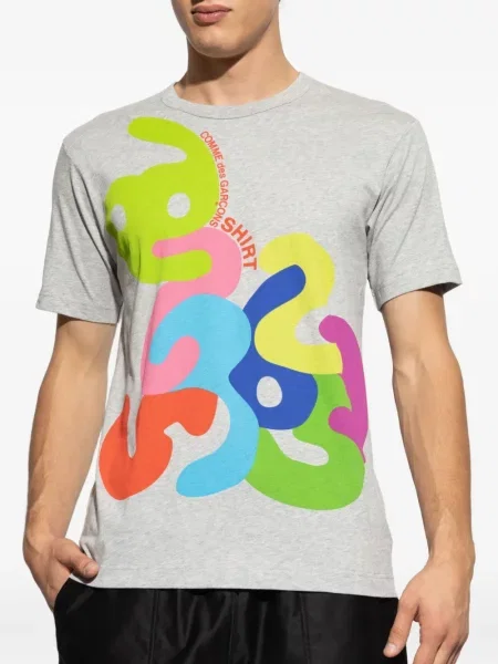 Tricou Comme Des Garçons Shirt cu imagine cu imprimeu abstract gri