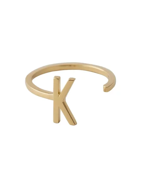 Pozlacený stříbrný prsten Design Letters