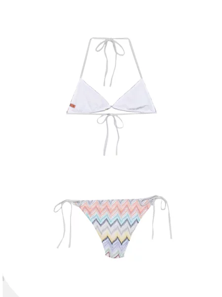 Bikini Missoni tricotate alb