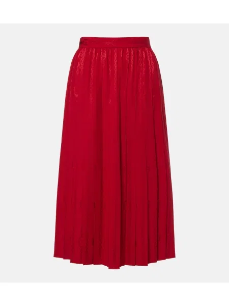 Fustă midi Gucci de mătase roșu