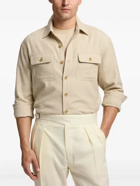 Cămașă Ralph Lauren Purple Label cu model herringbone violet