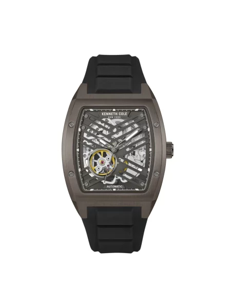 Kenneth Cole Analogové hodinky Automatic watch Automatic Silicon Curve tmavě šedá