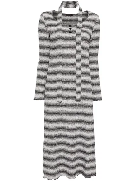 Rochie Tout A Coup cu dungi de costum negru