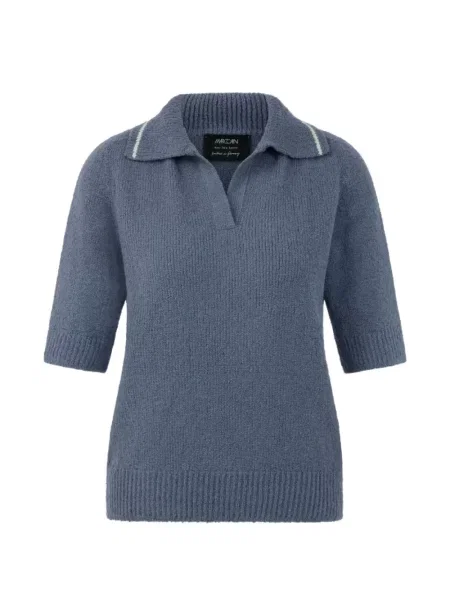 Tricou polo Marccain tricotate gri