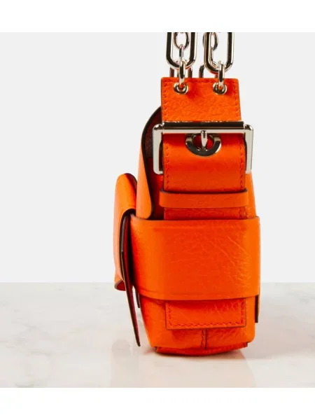 Geanta de piele Acne Studios din piele portocaliu