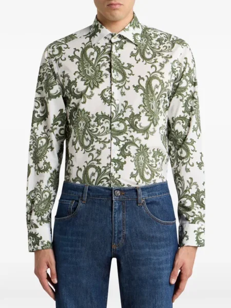 Cămașă Etro cu model paisley alb