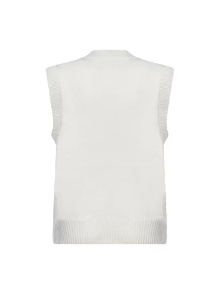 Sweter Ami Paris wełniany bez rękawów biały
