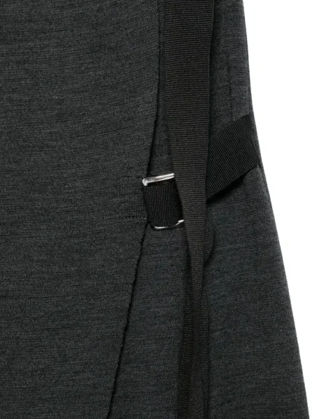 Spódnica midi Mrz na sprzączkę do kolan kopertowa szara