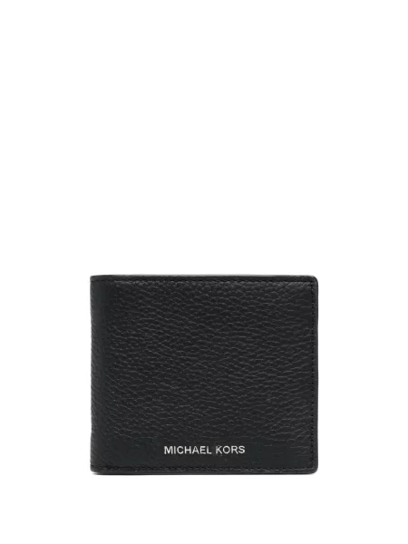 Iš natūralios odos piniginė Michael Michael Kors juoda