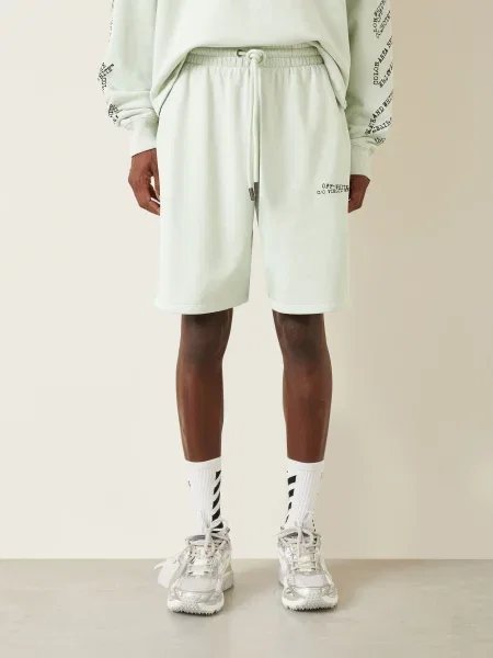 Off-White Šortky mátová / černá bílé