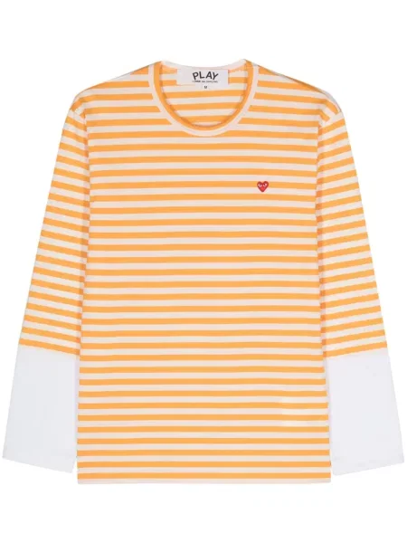 Mini tričko Comme Des Garçons Play se srdcovým vzorem žluté