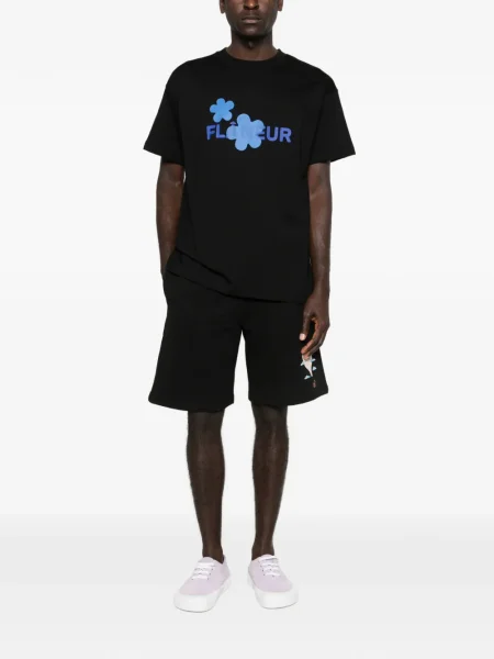 Tricou Flâneur cu model floral negru