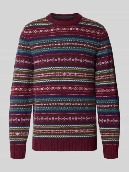 Sweter z dzianiny krój slim fit z mieszanka bawełny z okrągły dekolt Mcneal