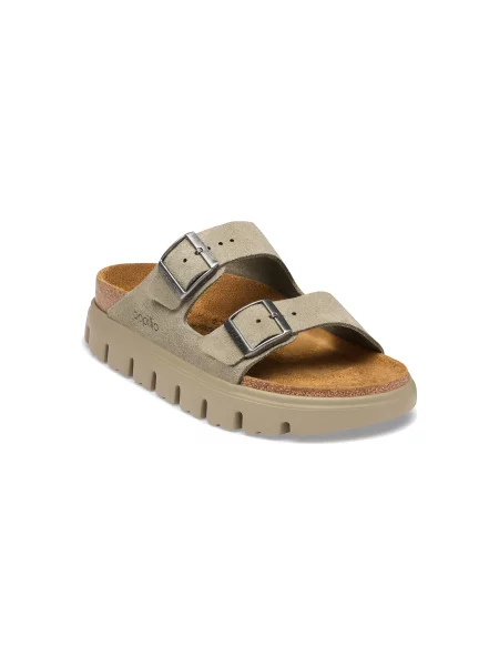 Birkenstock Arizona Chunky Suede Leather Narrow Taupe Tonal Kobiety Sandały Birkenstock Size: szary