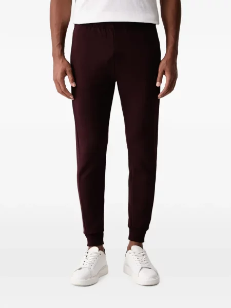 Pantaloni Lacoste alergare cu autograf maro