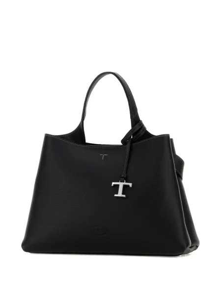 Кожена кожена чанта Tod's черно