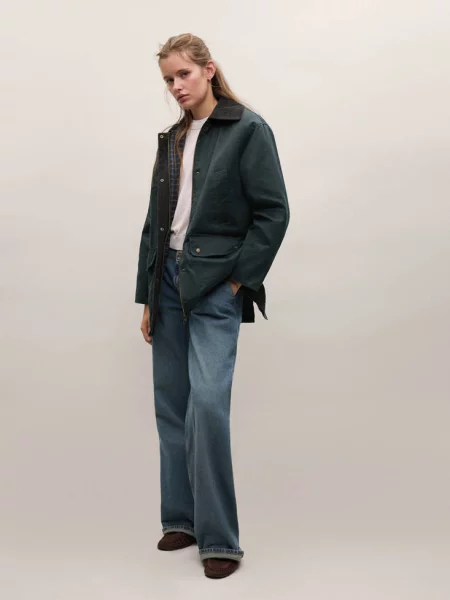Parka ze sztruksowym kołnierzem Teen XL MANGO TEEN granatowy