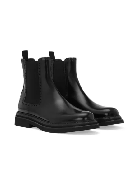 Krótkie botki Dolce And Gabbana skórzane czarne