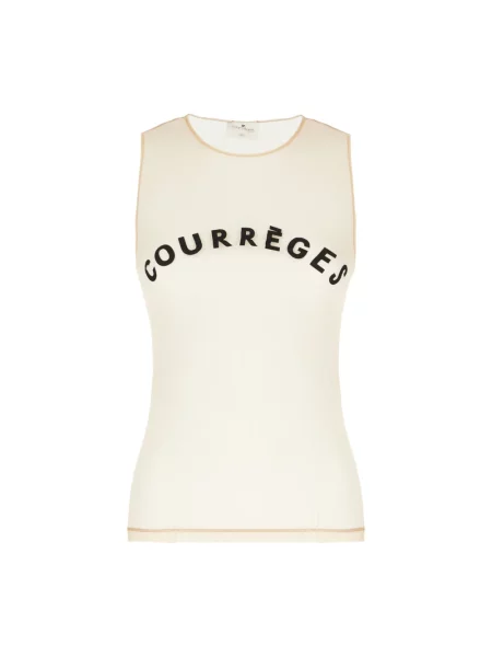 Top Courreges tiulowy beżowy